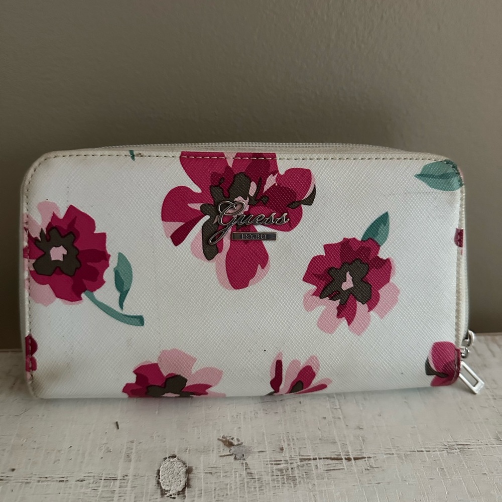 Guess Women's Wallet with Pink Floral Design